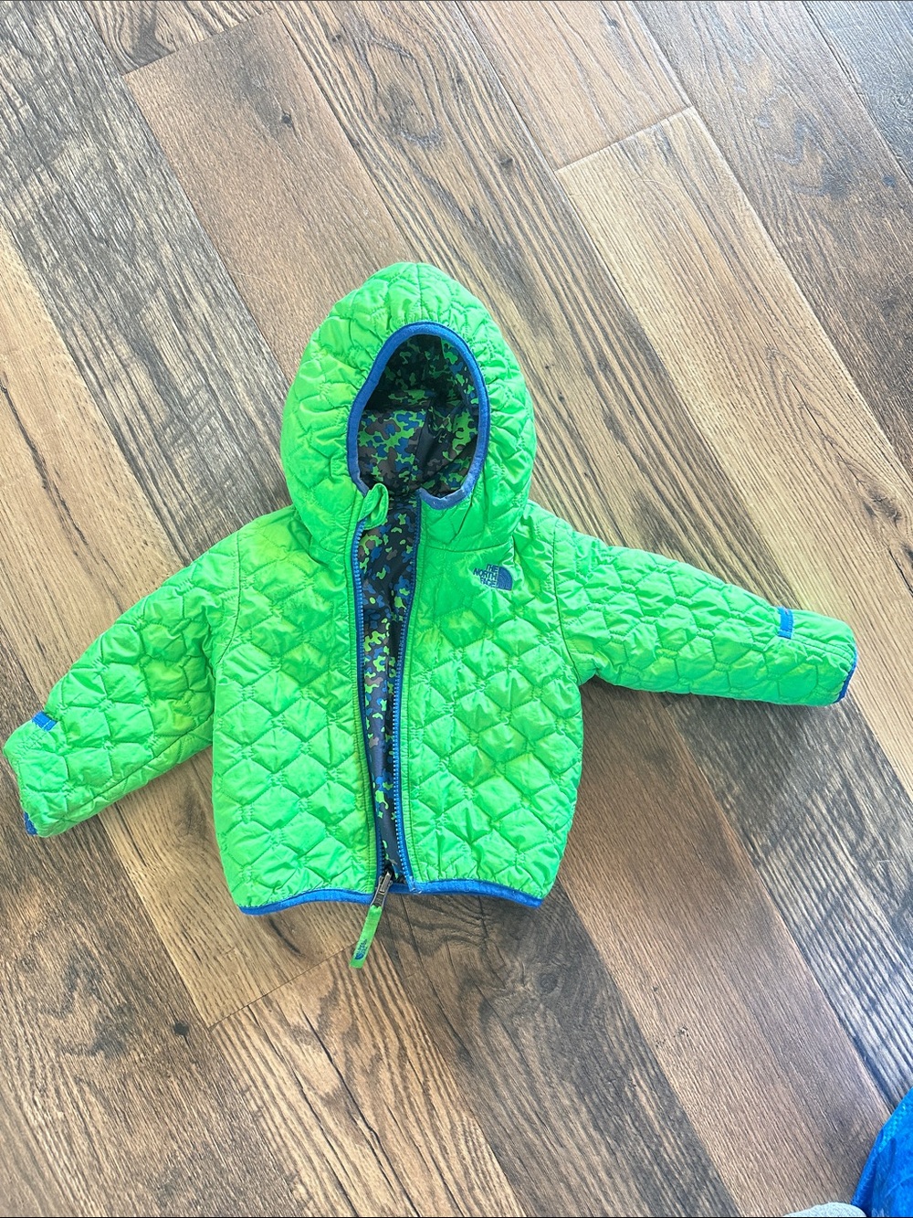 North Face Green Quilted Hooded winter jacket